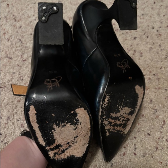 John fluevog blue black ODETTE POINTED TOE MARY JANE HEEL 8.5 - Picture 4 of 4